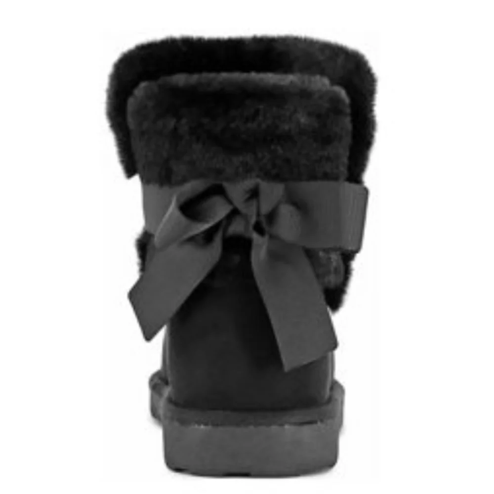 Ocean + Coast Black Faux Fur Mya Boots Kids 3M